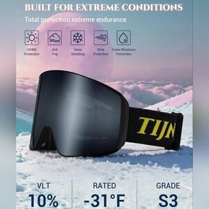Black Ski Goggles with REVO Lens